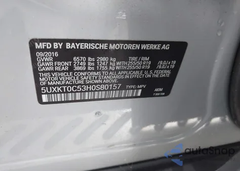 2017 BMW X5 Edrive xDrive40E Iperformance from USA, damaged, VIN 5UXKT0C53H0S80157
